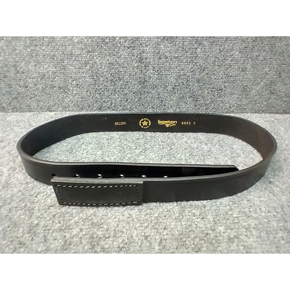 Boston Leather 6685 S AB12BK Mens Black Buckleless Duty Belt Made in USA Small